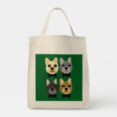 Franse Bulldoggen Groen Tote Bag (Achterkant)