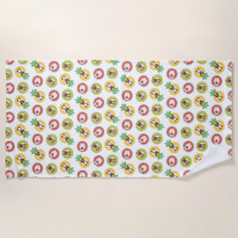 Franse Bulldoggen in Fruit Zwembad Drijvers Patroo Strandlaken