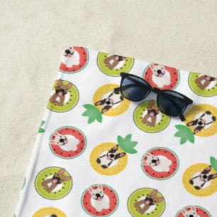 Franse Bulldoggen in Fruit Zwembad Drijvers Patroo Strandlaken