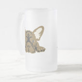 Franse Bulldoggen Matglas Bierpul (Voorkant links)