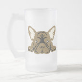 Franse Bulldoggen Matglas Bierpul (Links)