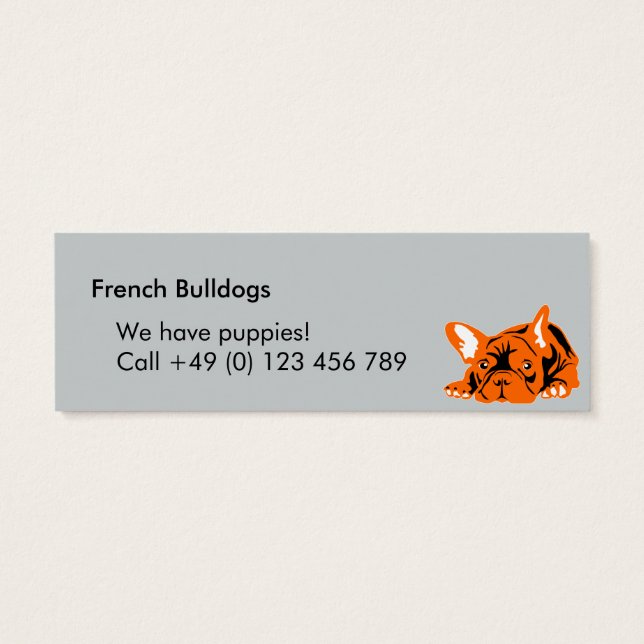 Franse Bulldoggen Mini Visitekaartjes (Achterkant)