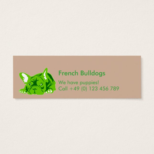 Franse Bulldoggen Mini Visitekaartjes (Achterkant)