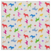 Franse Bulldoggen overal Stof (Swatch)