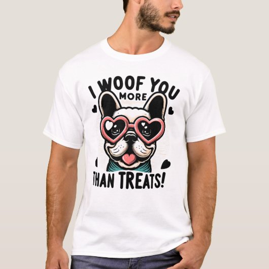 Franse Bulldog's Amour - Hartbril en knuffels T-shirt (Voorkant)