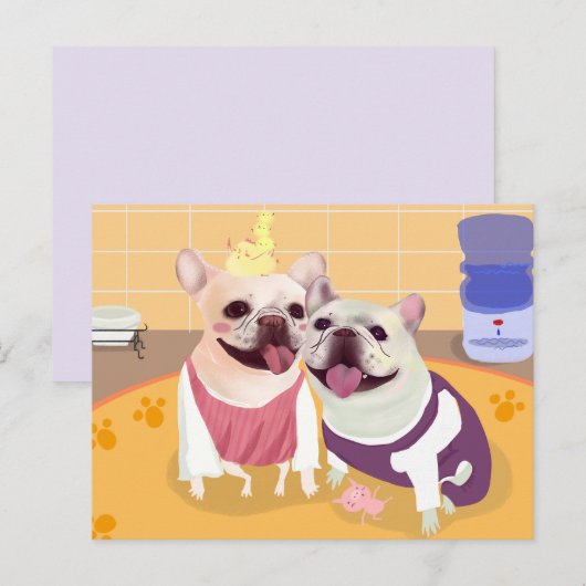 Franse Bulldogs Briefkaart (Voorkant / Achterkant)