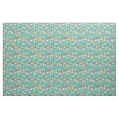 Franse Bulldogs Coffee Lover Turquoise Stof (Fat Quarter)