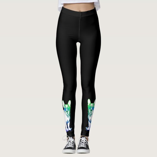 Franse Bulldogs Couple Leggings (Voorkant)