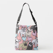 Franse bulldogs crossbody tas (Achterkant)