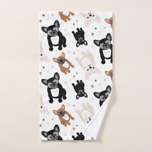 Franse Bulldogs en Polka Dots Cute Frenchies Bad Handdoek (Handdoek)