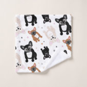 Franse Bulldogs en Polka Dots Cute Frenchies Bad Handdoek (Wasdoekje)