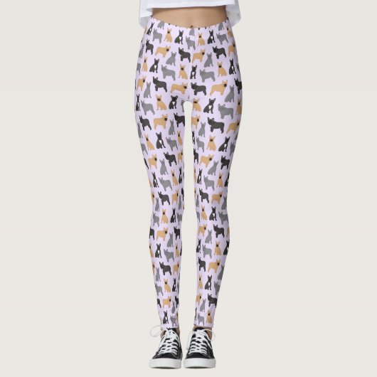 Franse Bulldogs Fransen - Kies uw kleur Leggings (Voorkant)