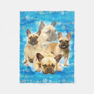 Franse Bulldogs - Frenchie collage Fleece Deken