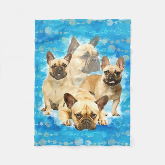 Franse Bulldogs - Frenchie collage Fleece Deken (Voorkant)