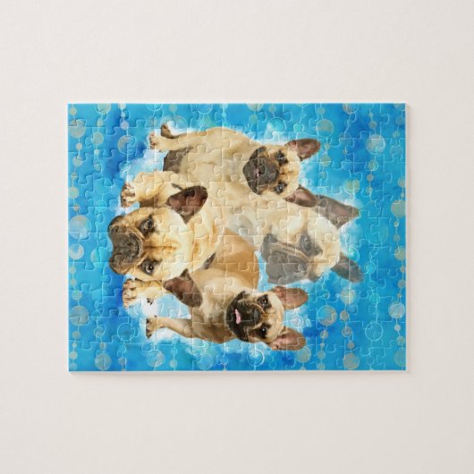 Franse Bulldogs - Frenchie collage Legpuzzel (Horizontaal)