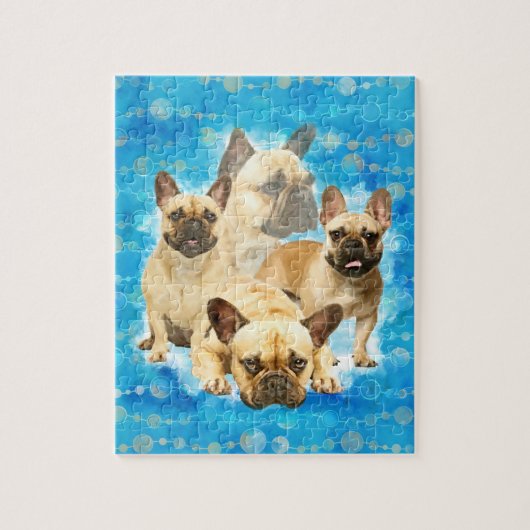 Franse Bulldogs - Frenchie collage Legpuzzel (Verticaal)
