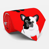 Franse Bulldogs Frenchies kerstrood Stropdas (Opgerold)