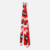 Franse Bulldogs Frenchies kerstrood Stropdas (Achterkant)