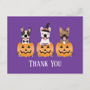 Franse Bulldogs Halloween Hartelijk dank Briefkaart