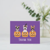 Franse Bulldogs Halloween Hartelijk dank Briefkaart (Staand voorkant)