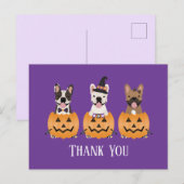 Franse Bulldogs Halloween Hartelijk dank Briefkaart (Voorkant / Achterkant)