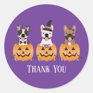 Franse Bulldogs Halloween Hartelijk dank Ronde Sticker