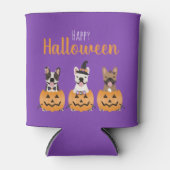 Franse Bulldogs Happy Halloween Blikjeskoeler (Voorkant)