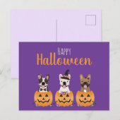 Franse Bulldogs Happy Halloween Briefkaart (Voorkant / Achterkant)