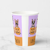Franse Bulldogs Happy Halloween Papieren Bekers (Rechts)