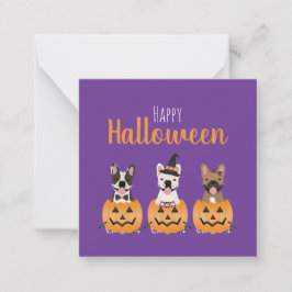 Franse Bulldogs Happy Halloween Sign Notitiekaartje