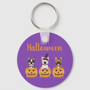 Franse Bulldogs Happy Halloween Sleutelhanger