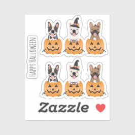 Franse Bulldogs Happy Halloween Sticker
