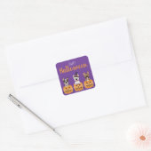 Franse Bulldogs Happy Halloween Vierkante Sticker (Envelop)