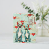 Franse Bulldogs Hart Valentijnsdag Briefkaart (Staand voorkant)