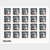 Franse Bulldogs Kerstmis Vierkante Sticker (Vel)