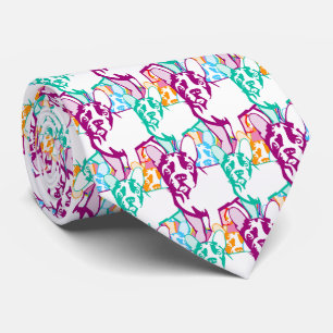 Franse Bulldogs kleurig Stropdas