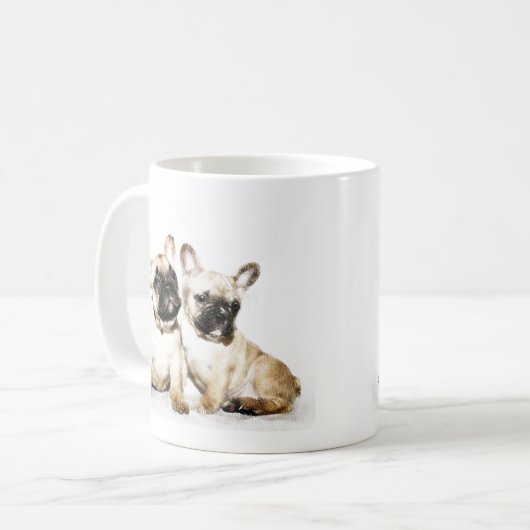 Franse Bulldogs Koffiemok (Voorkant links)