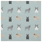 Franse Bulldogs Light Blue Stof (Swatch)