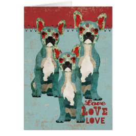 Franse Bulldogs Love Card