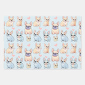 Franse Bulldogs Pastel kerstpatroon Inpakpapier Vel (Voorkant 2)