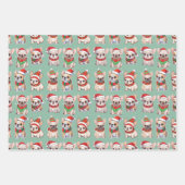 Franse Bulldogs Pastel kerstpatroon Inpakpapier Vel (Voorkant)