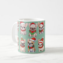 Franse Bulldogs Pastel kerstpatroon