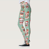 Franse Bulldogs Pastel kerstpatroon Leggings (Links)