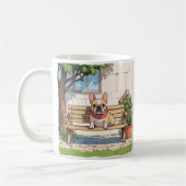 Franse Bulldogs Pastel met bloemen Koffiemok (Links)