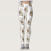 Franse Bulldogs Pattern Funny Frenchie Hondenliefh Leggings (Voorkant)