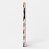 Franse Bulldogs Pink Floral Case-Mate iPhone Case (Achterkant/links)