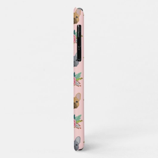 Franse Bulldogs Pink Floral Case-Mate iPhone Case (Achterkant/links)