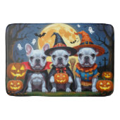 Franse Bulldogs Pompoen Halloween Grappig Badmat (Voorkant)