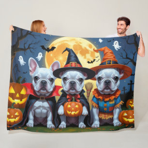 Franse Bulldogs Pompoen Halloween Grappig Fleece Deken