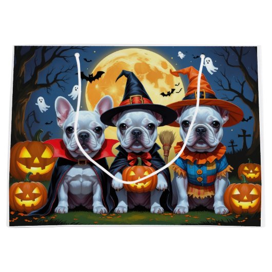 Franse Bulldogs Pompoen Halloween Grappig Groot Cadeauzakje (Voorkant)